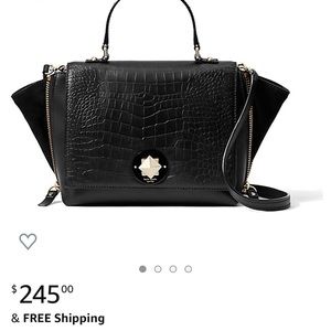 Black Kate Spade purse with Croc embossed leather
